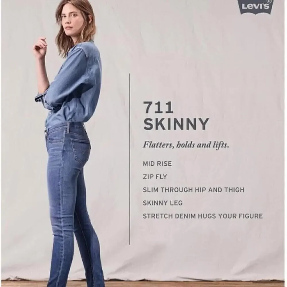 New LEVI'S Women's 711 Skinny Ankle, pants Jeans camo size 00, waist 24